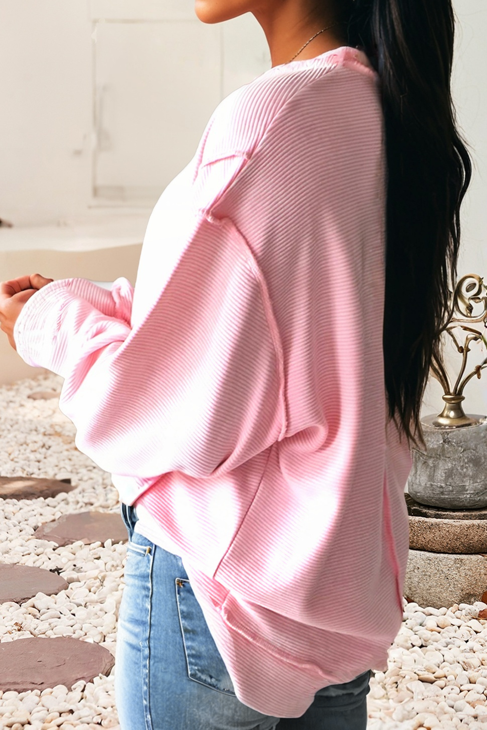 LDC Spring 2026 Horizontal Ribbed Exposed Seam Detail Top