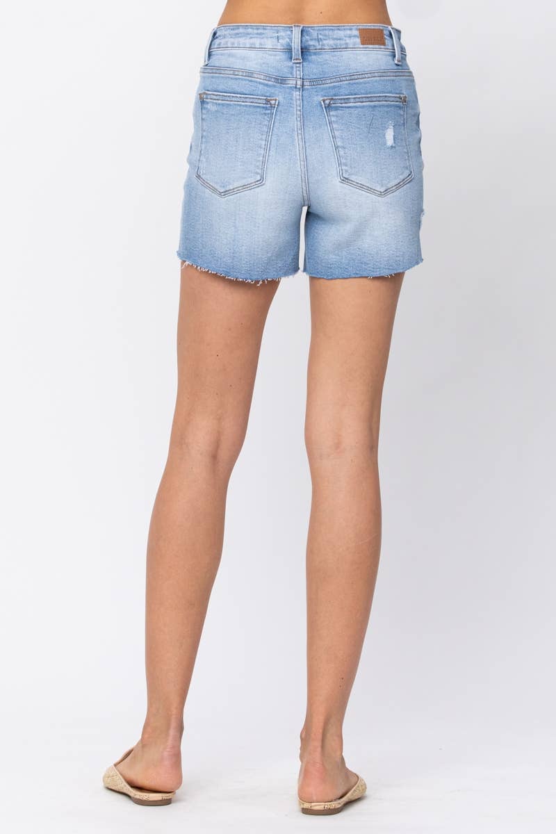 HI WAIST DESTROYED SHORTS (XL Only)