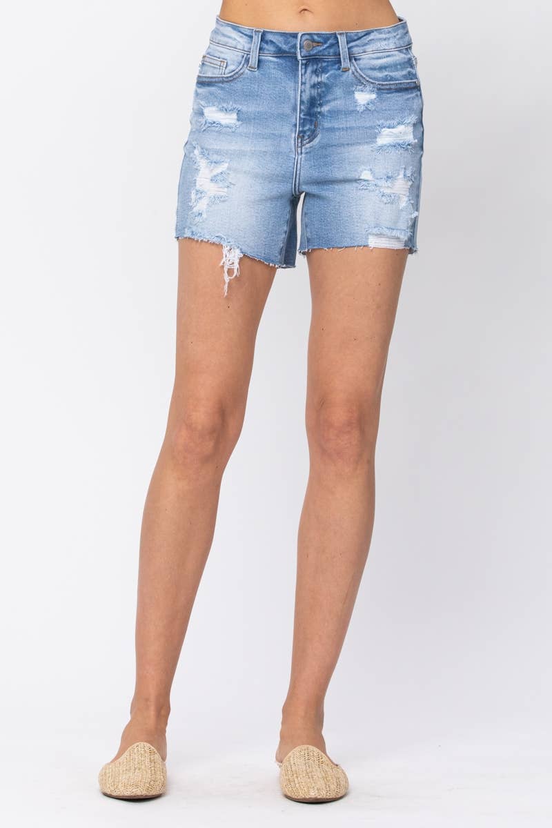 HI WAIST DESTROYED SHORTS (XL Only)