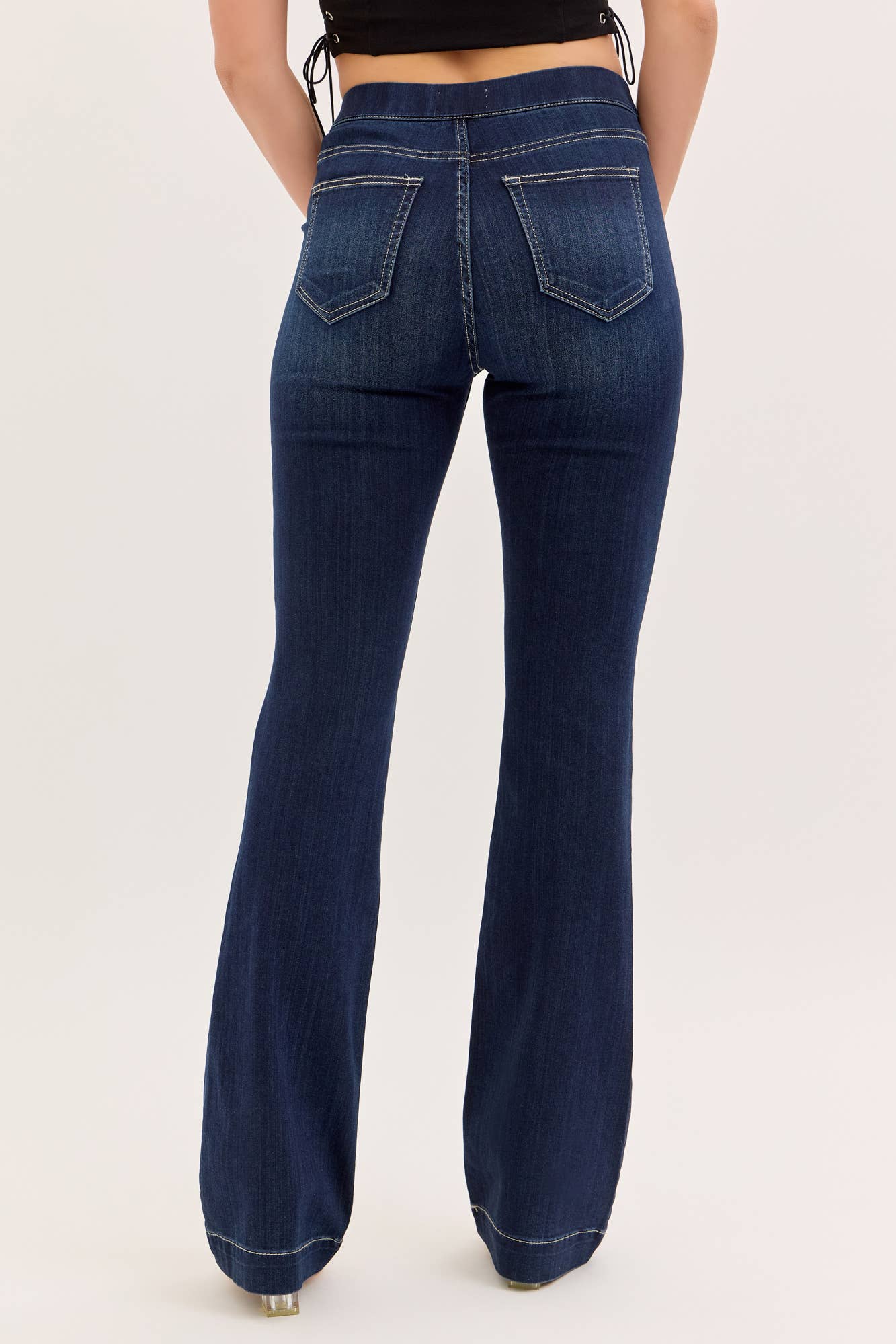High Rise Dark Pull On Flare Jegging [AB37211DK]