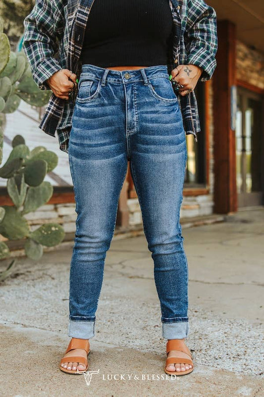 Mid Wash High Rise Skinny Jeans (29in)