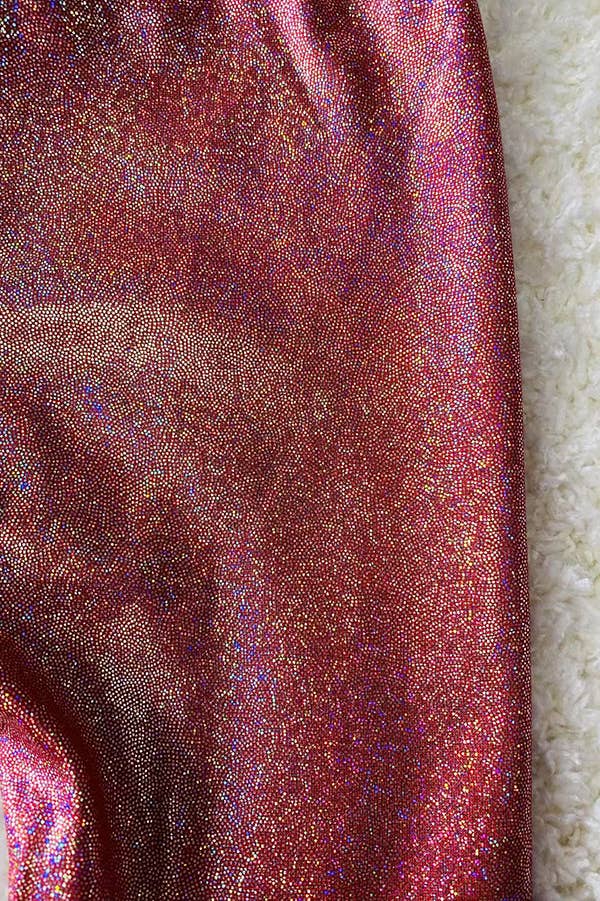 Red metallic leather bell bottoms girls pant