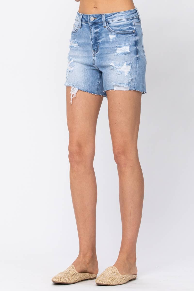 HI WAIST DESTROYED SHORTS (XL Only)