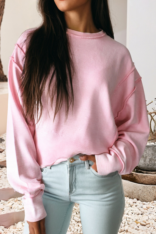LDC Spring 2026 Horizontal Ribbed Exposed Seam Detail Top
